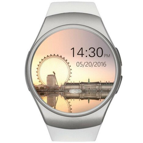 Ceas Smartwatch cu Telefon iUni KW18, Touchscreen 1.3 Inch, Notificari, iOS, Android, White + Card M