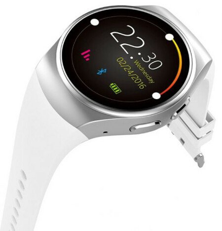 Ceas Smartwatch cu Telefon iUni KW18, Touchscreen 1.3 Inch, Notificari, iOS, Android, White + Card M