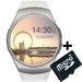 Ceas Smartwatch cu Telefon iUni KW18, Touchscreen 1.3 Inch, Notificari, iOS, Android, White + Card M